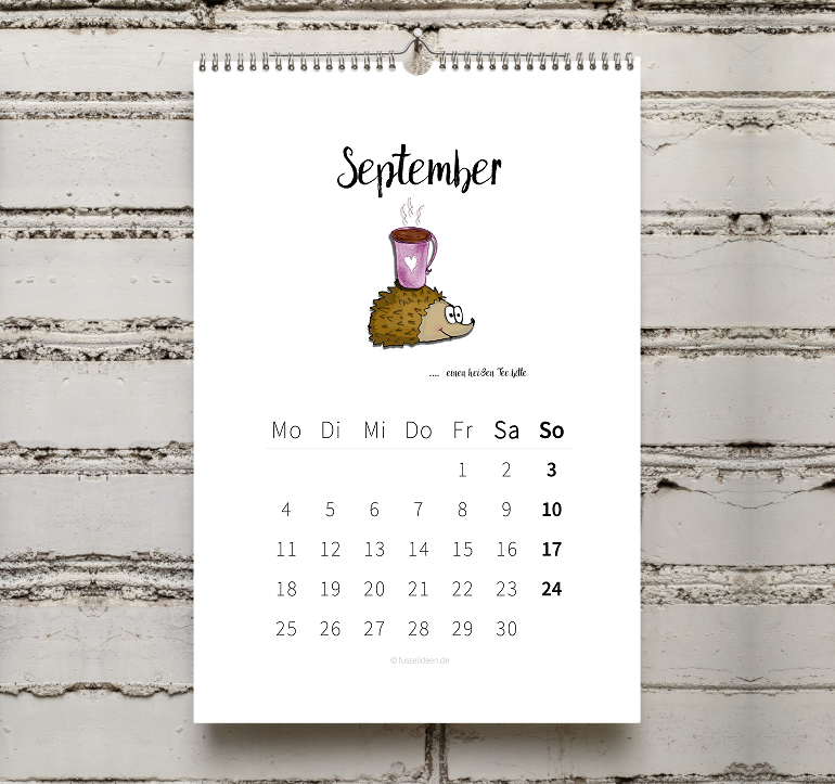 September 2017 zum ausdrucken, Kalenderblatt, freebie